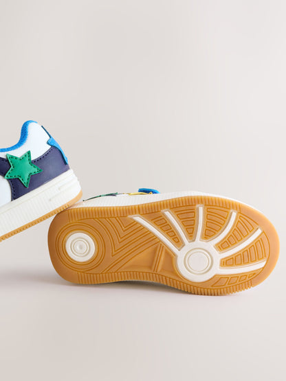 Little Bird by Jools Oliver Blue Bright Rainbow Star Trainers image 5
