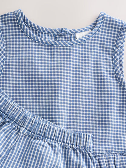 Navy Gingham Blouse And Shorts Co-ord Set (3mths-8yrs) image 10