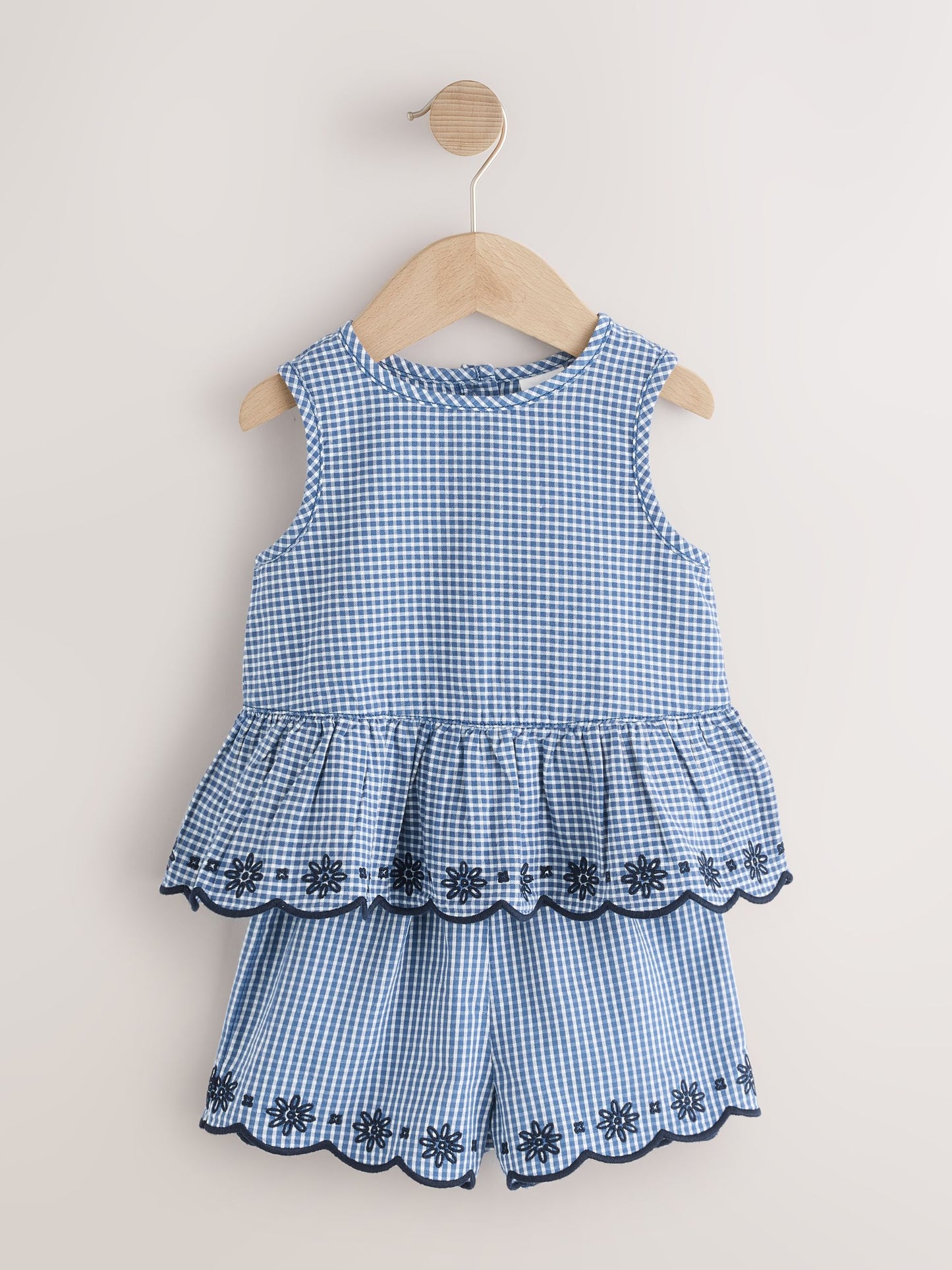 Navy Gingham Blouse And Shorts Co-ord Set (3mths-8yrs) image 5