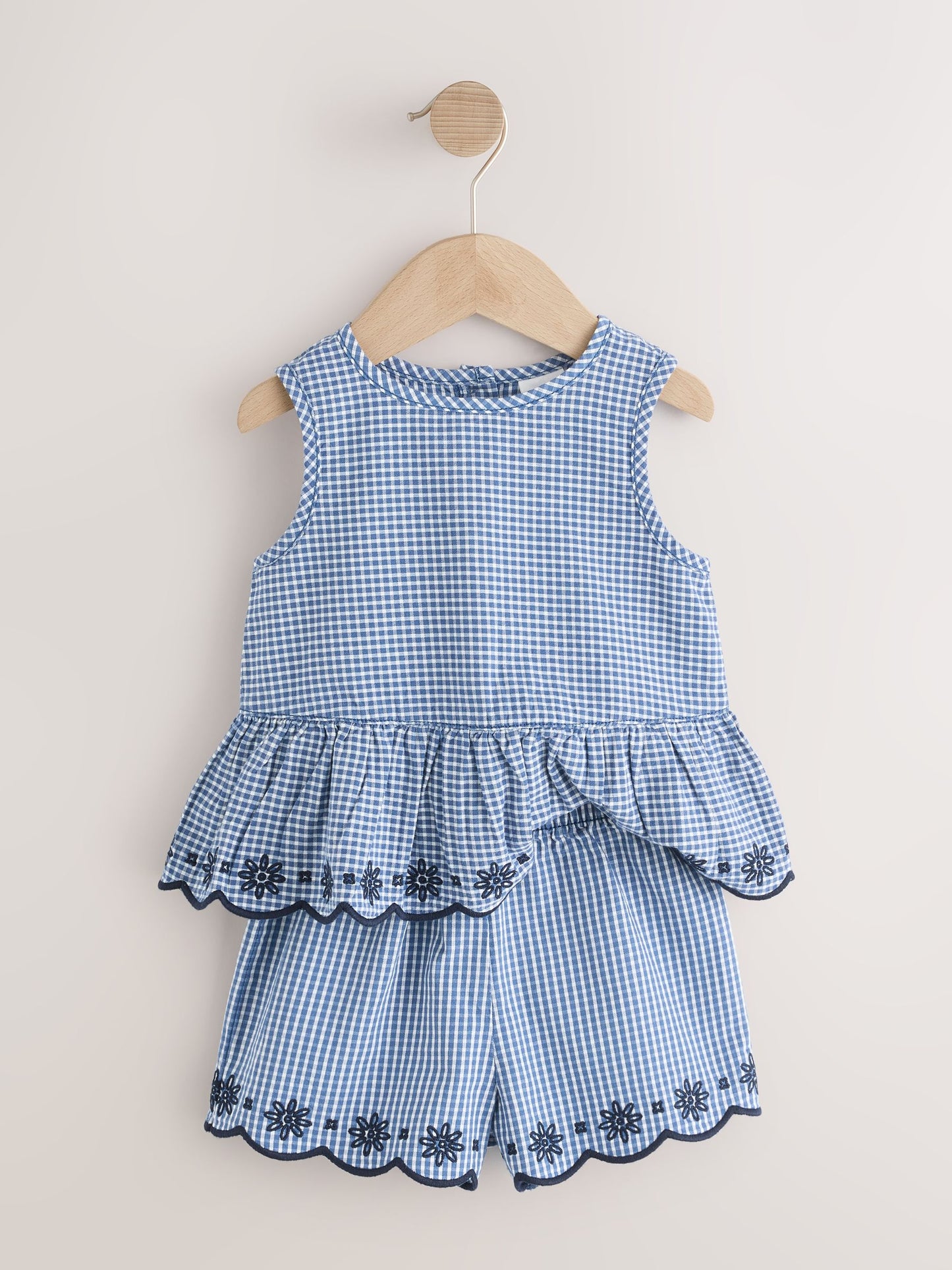 Navy Gingham Blouse And Shorts Co-ord Set (3mths-8yrs) image 6