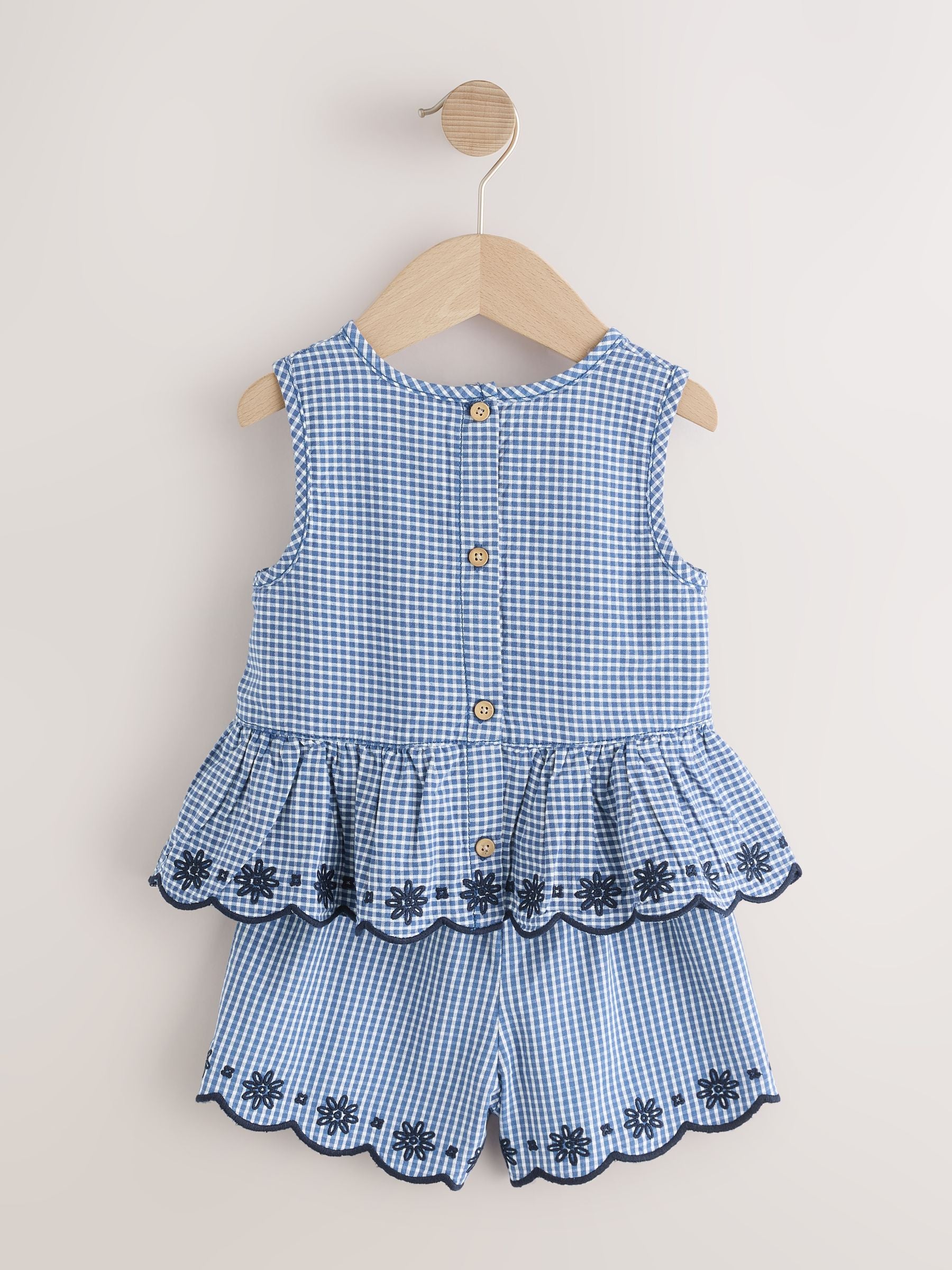 Navy Gingham Blouse And Shorts Co-ord Set (3mths-8yrs) image 7