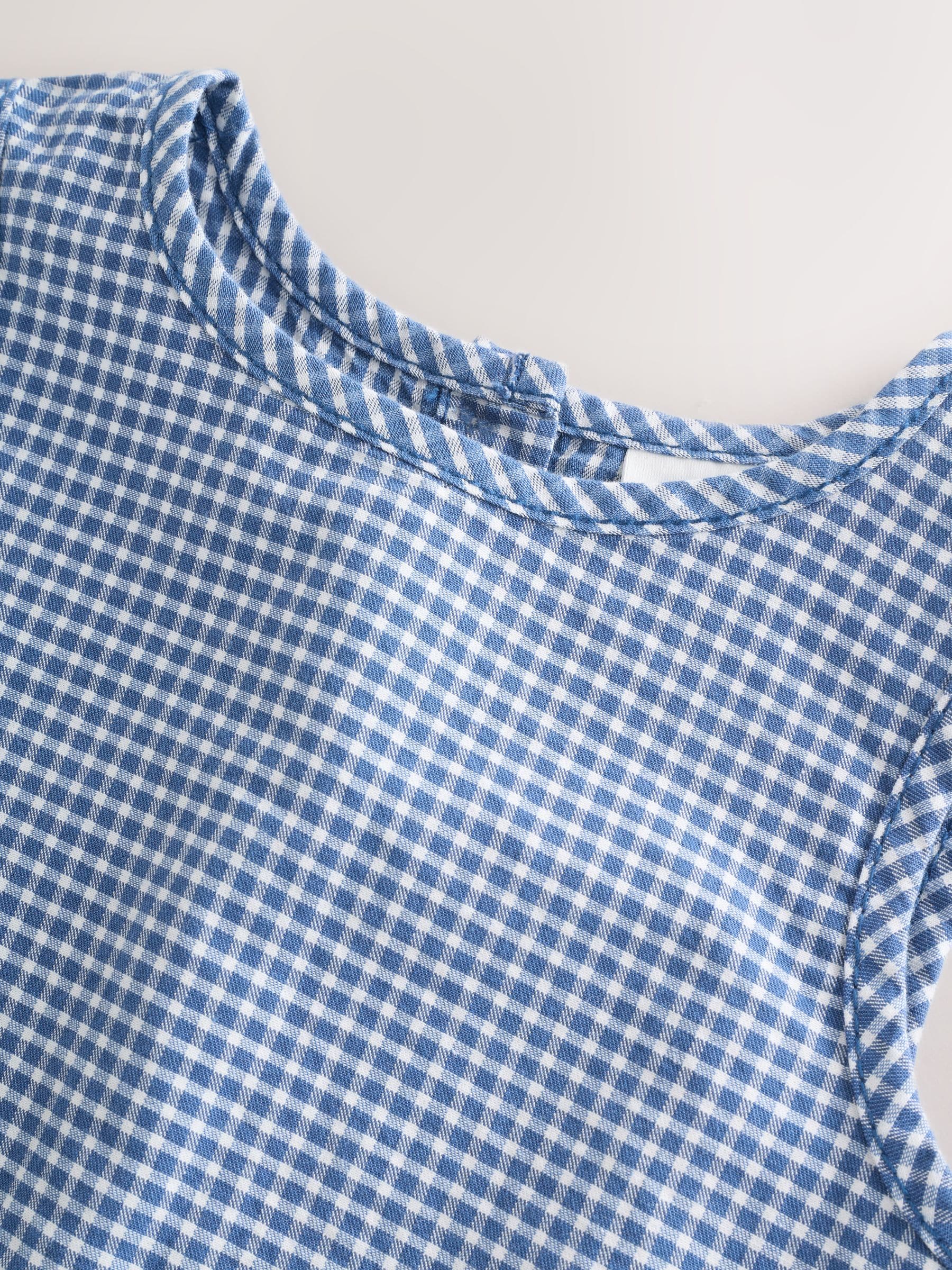 Navy Gingham Blouse And Shorts Co-ord Set (3mths-8yrs) image 8