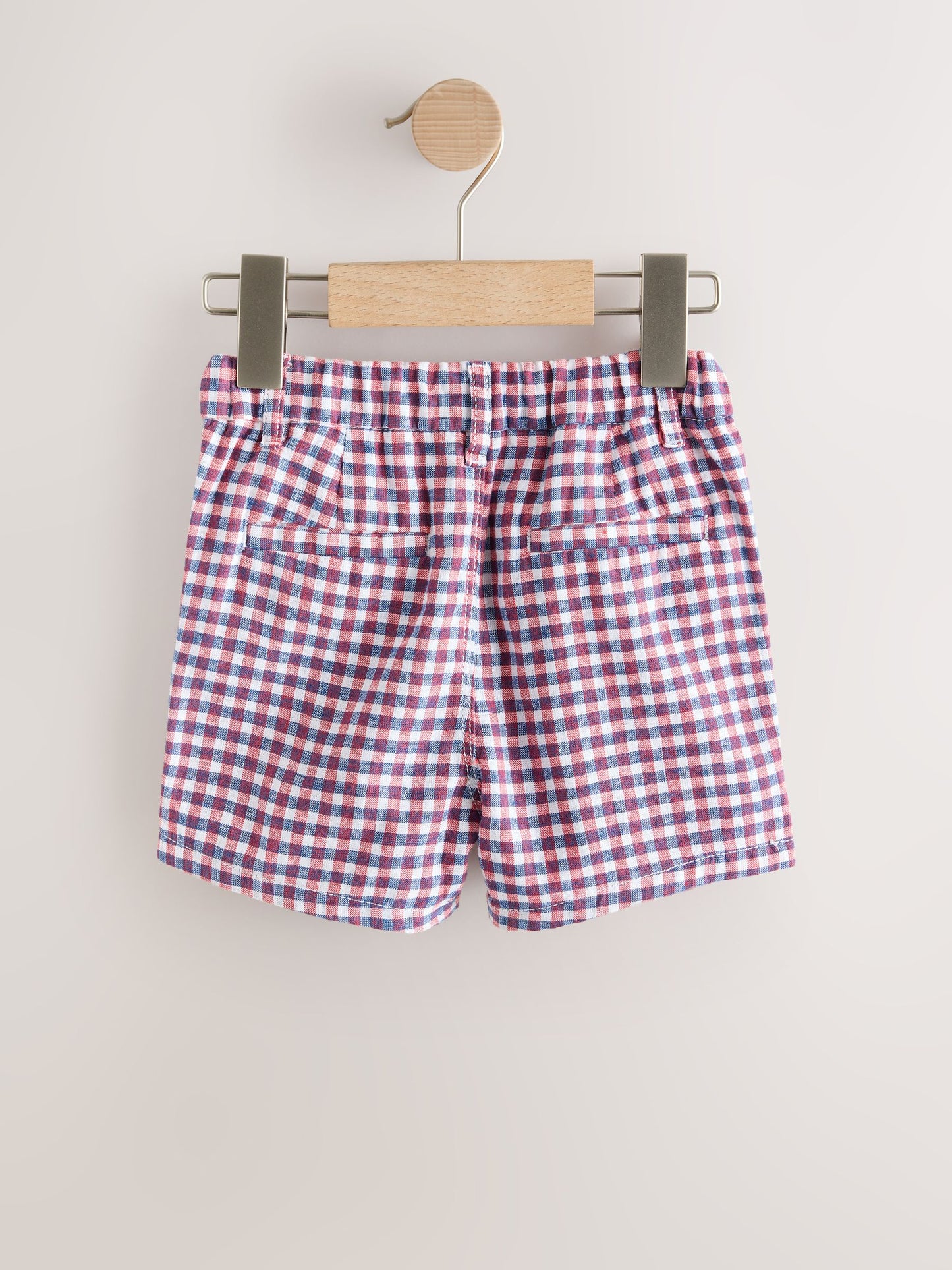 Red/Blue/White Gingham Linen Blend Chino Shorts (3mths-7yrs) image 6