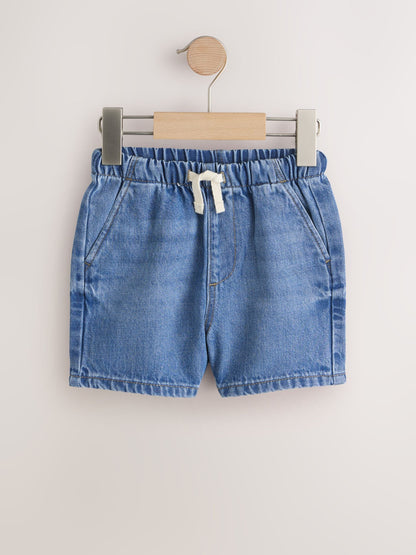 Dsiney Kidz - Blue Denim Bleach Pull On Shorts 2 Pack (3mths-7yrs) image 2