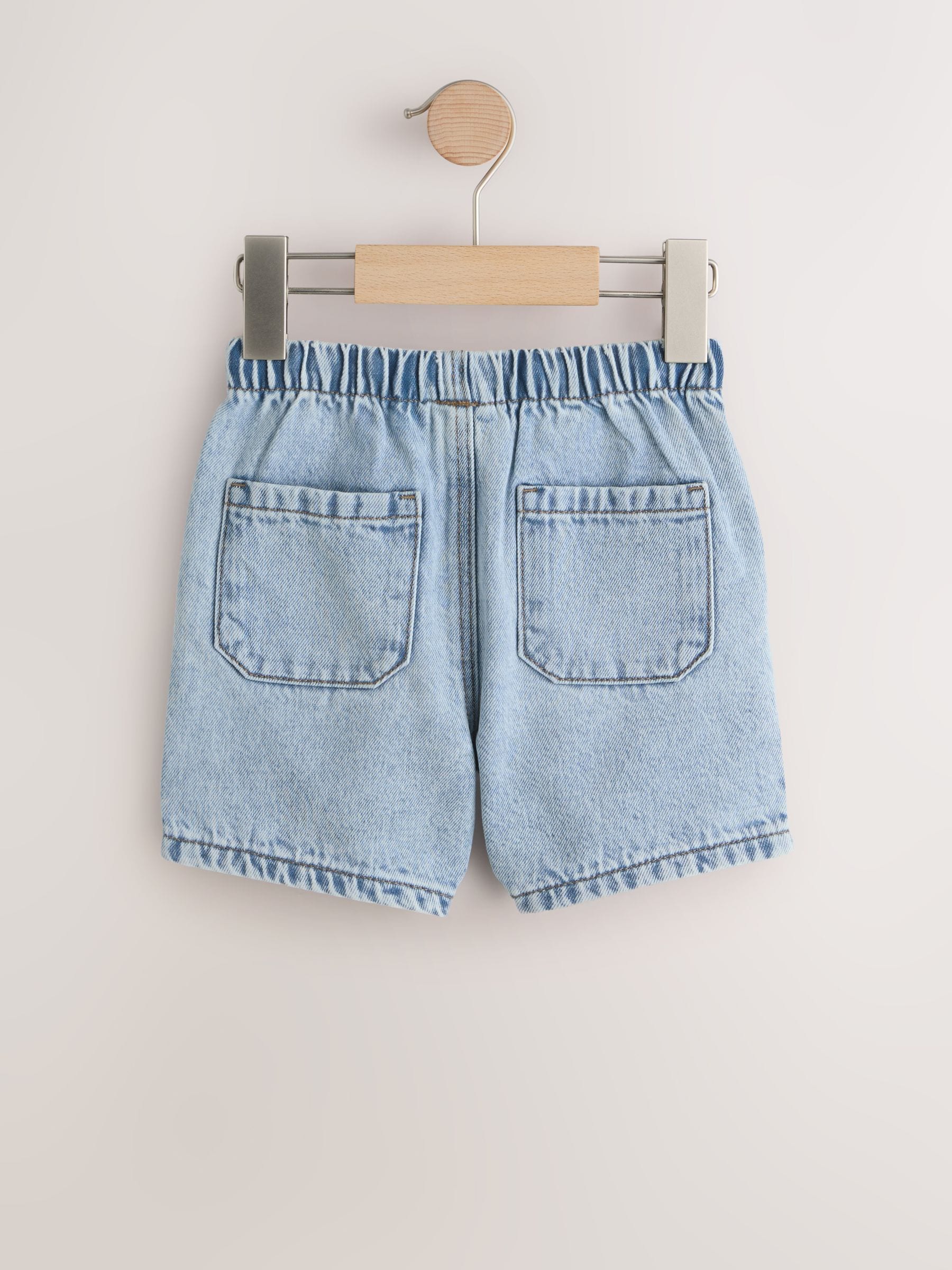 Dsiney Kidz - Blue Denim Bleach Pull On Shorts 2 Pack (3mths-7yrs) image 4
