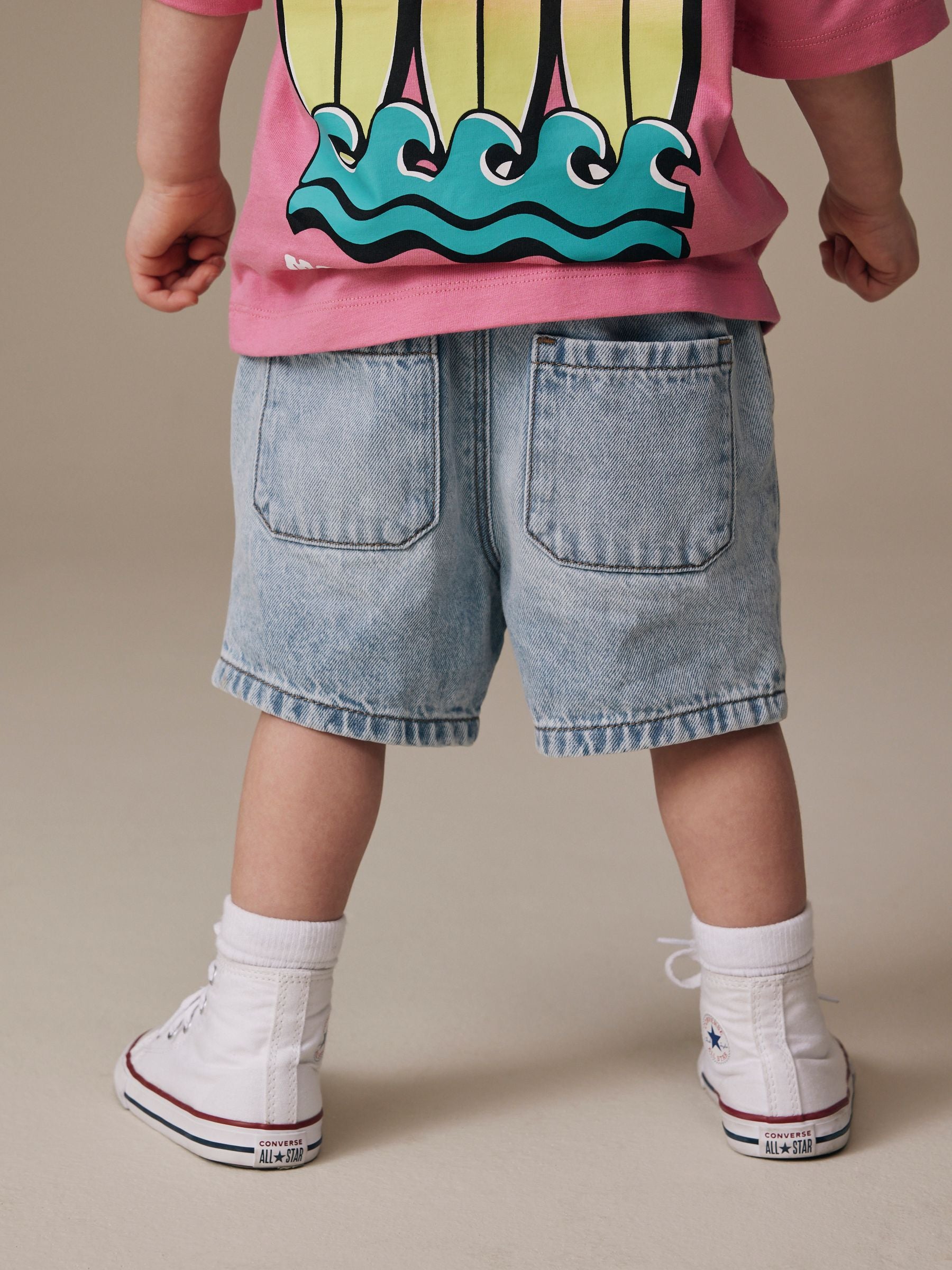 Dsiney Kidz - Light Blue Pull On Loose Denim Shorts (3mths-7yrs) image 3