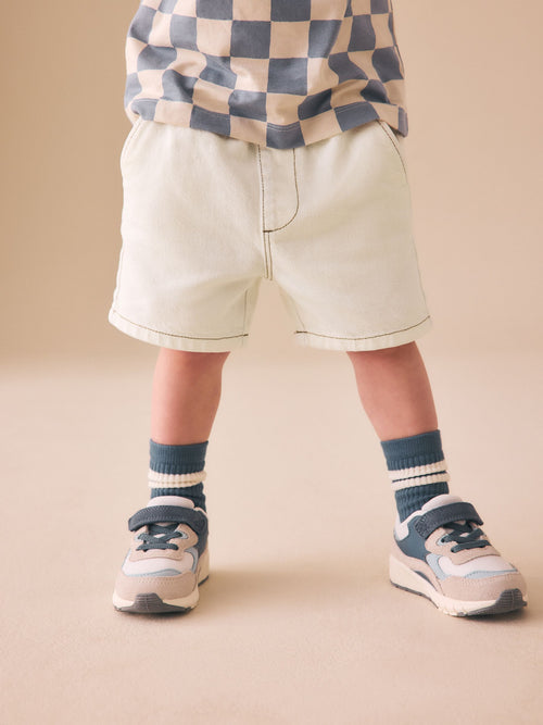 Ecru Pull On Loose Denim Shorts (3mths-7yrs) image 1