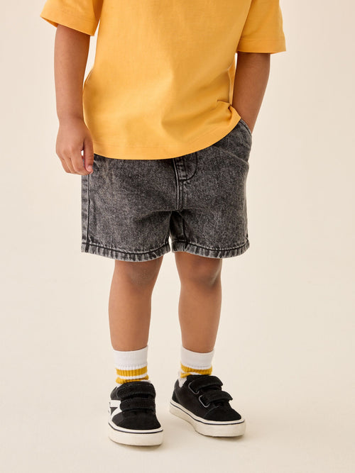 Grey Pull On Loose Denim Shorts (3mths-7yrs) image 1