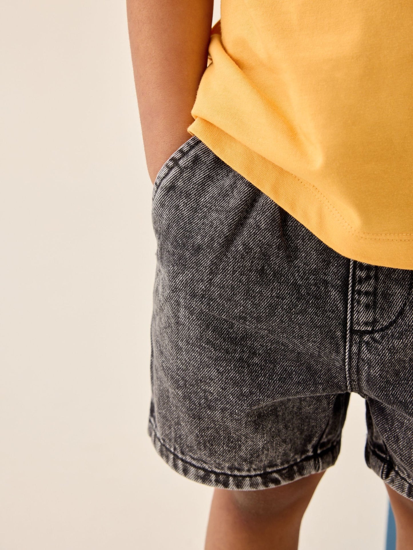 Grey Pull On Loose Denim Shorts (3mths-7yrs) image 4