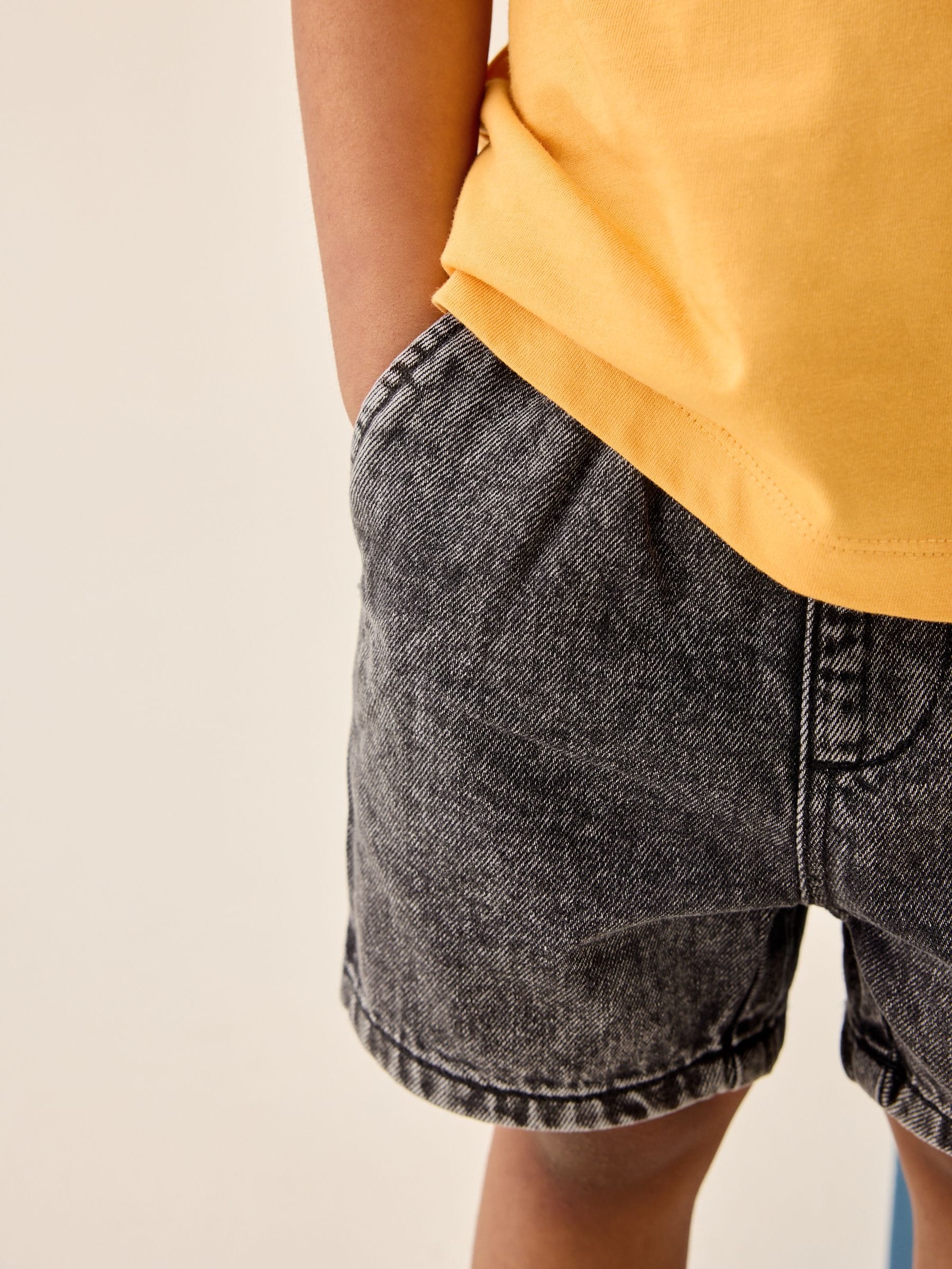 Grey Pull On Loose Denim Shorts (3mths-7yrs) image 4