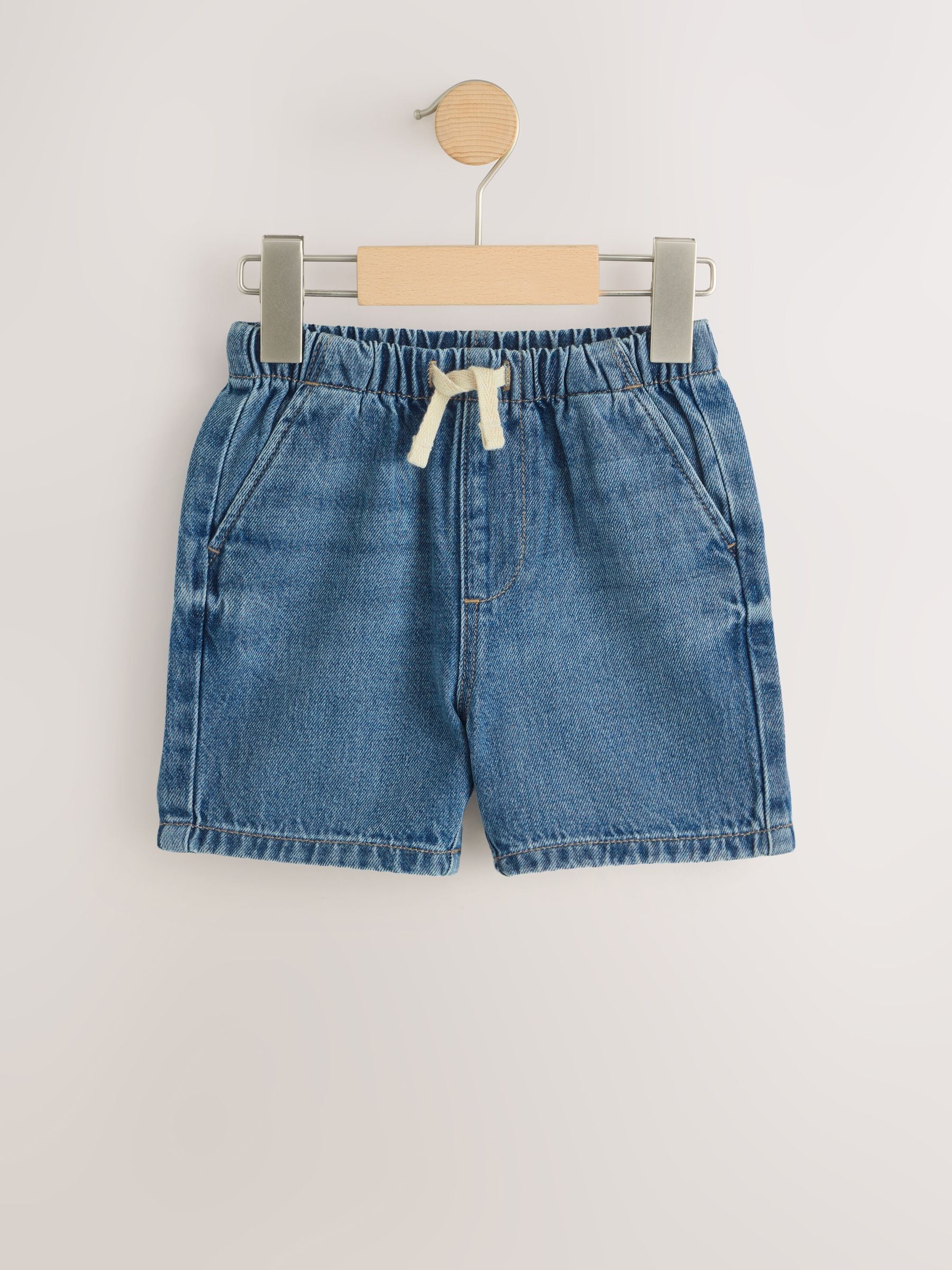 Mid Blue Pull On Loose Denim Shorts (3mths-7yrs) image 4