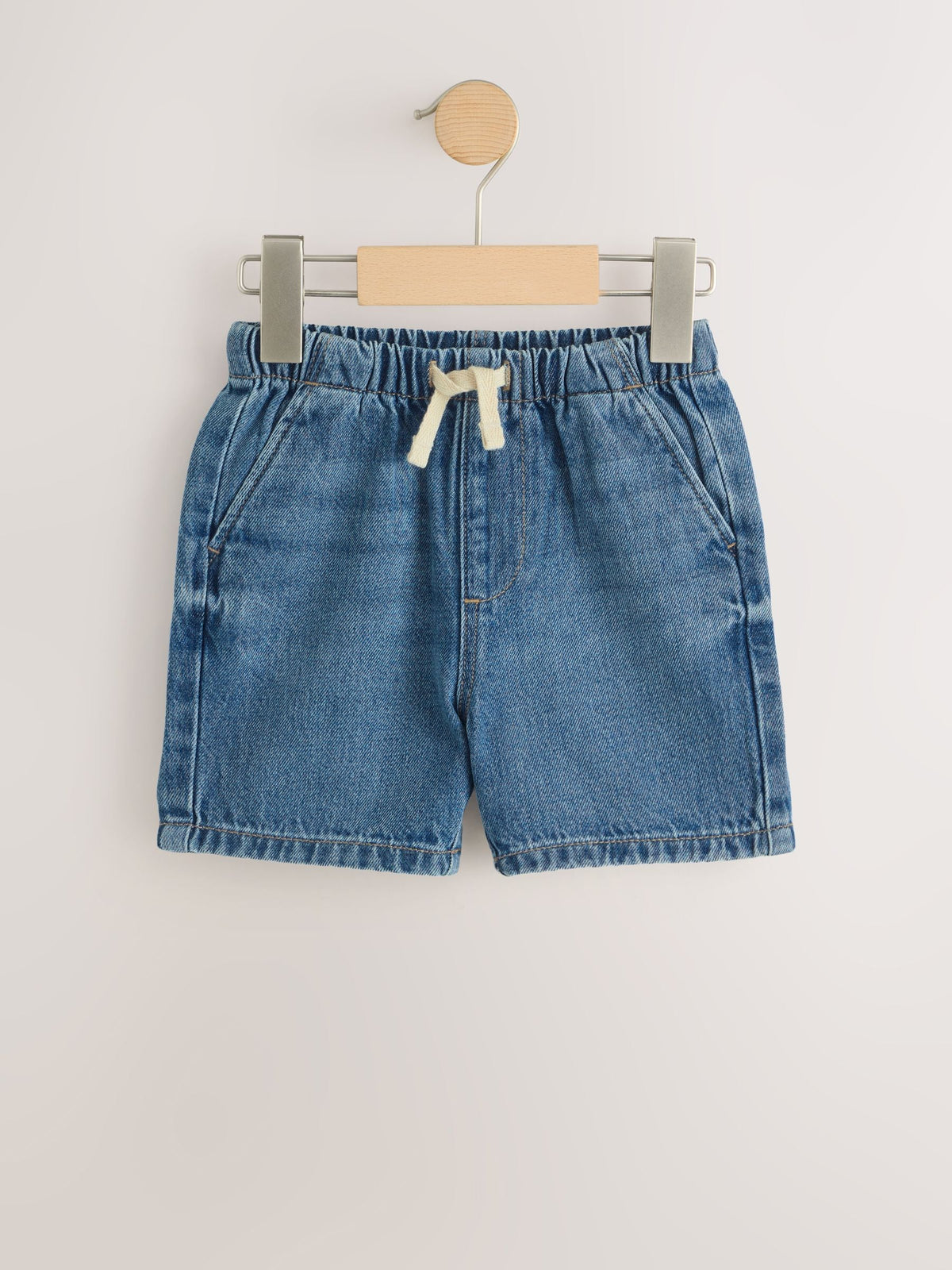 Mid Blue Pull On Loose Denim Shorts (3mths-7yrs) image 4