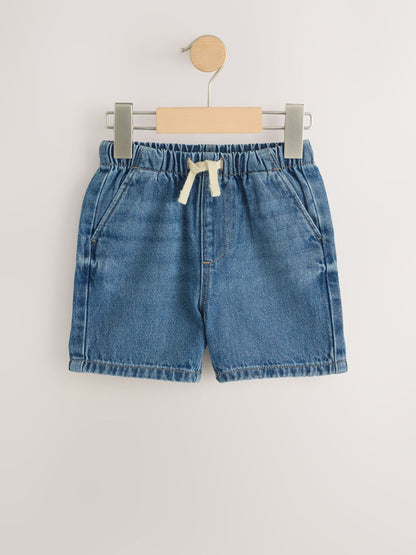 Mid Blue Pull On Loose Denim Shorts (3mths-7yrs) image 4