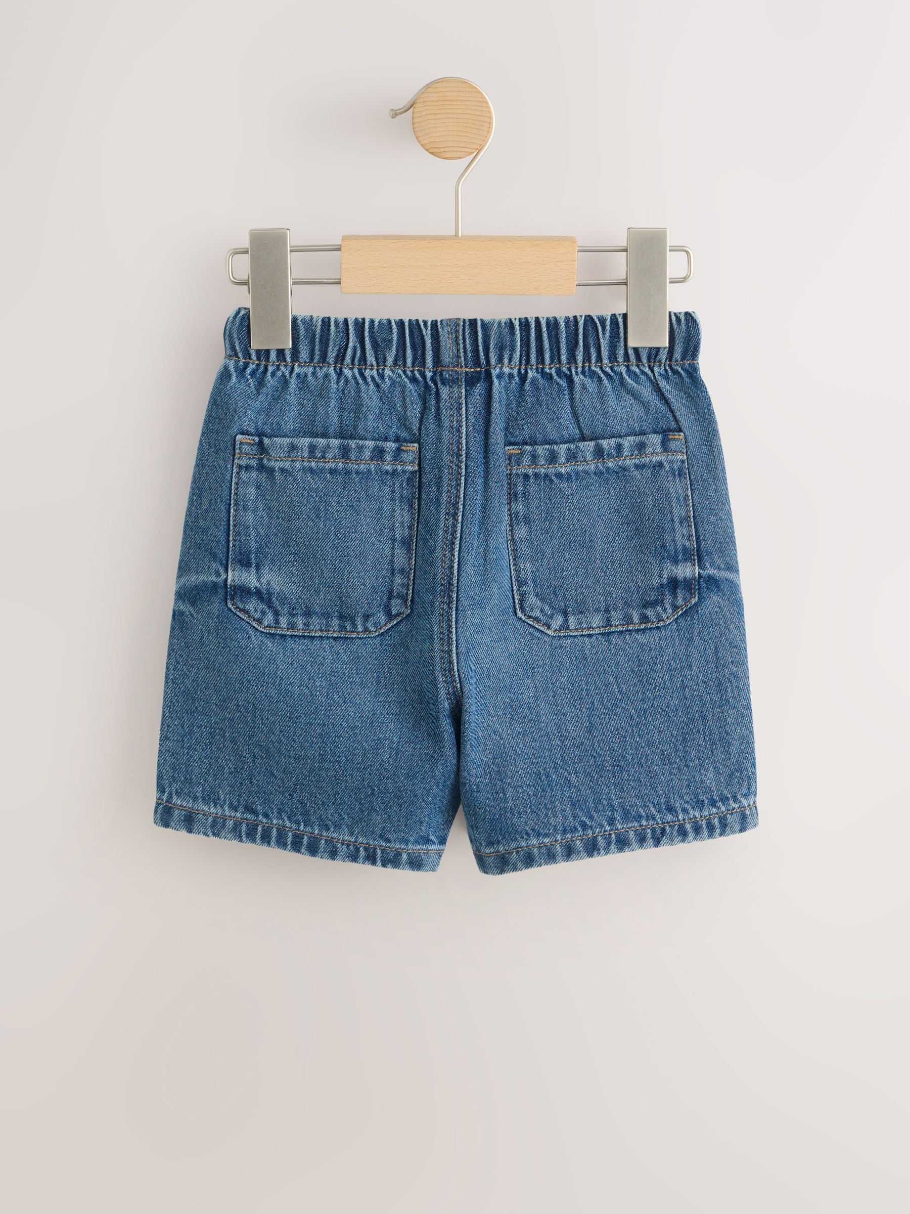 Mid Blue Pull On Loose Denim Shorts (3mths-7yrs) image 5