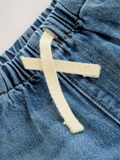 Mid Blue Pull On Loose Denim Shorts (3mths-7yrs) image 6