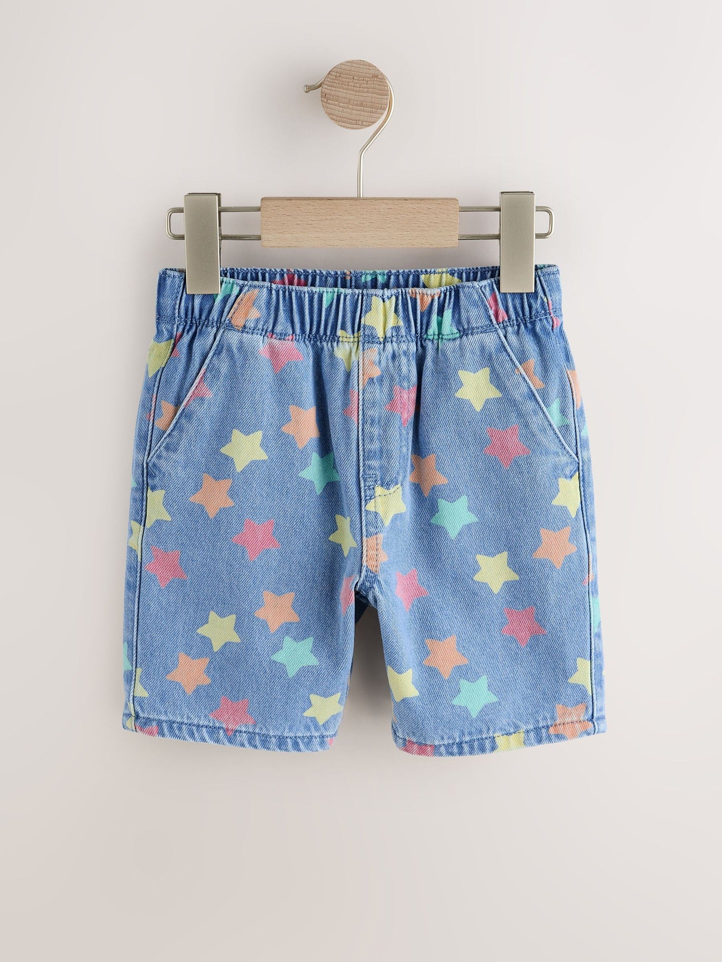 Dsiney Kidz - Mid Blue Denim Star Pull On Loose Denim Shorts (3mths-7yrs) image 6