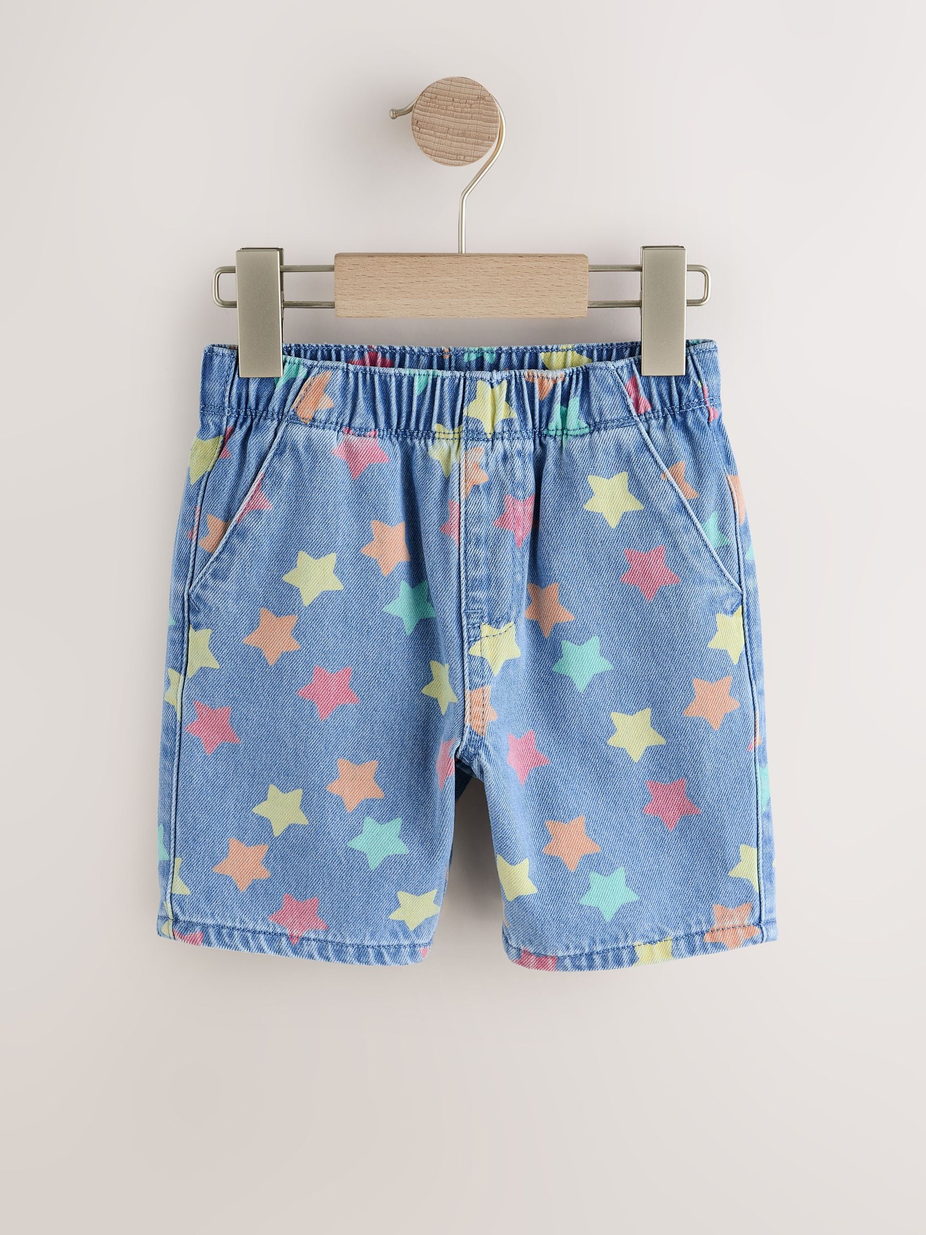 Dsiney Kidz - Mid Blue Denim Star Pull On Loose Denim Shorts (3mths-7yrs) image 6