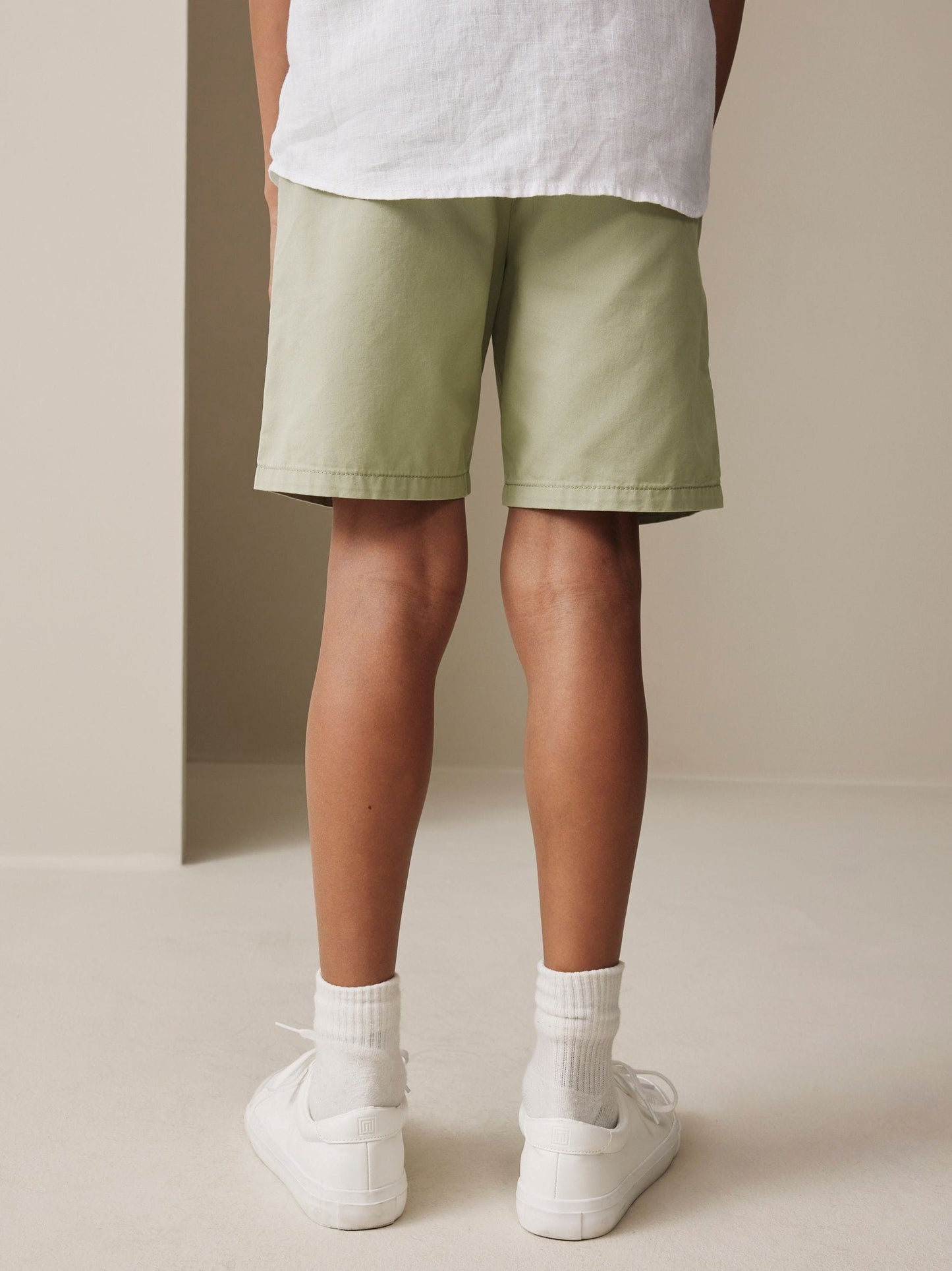 Dsiney Kidz - Sage Green Regular Fit Chino Shorts (3-16yrs) image 3