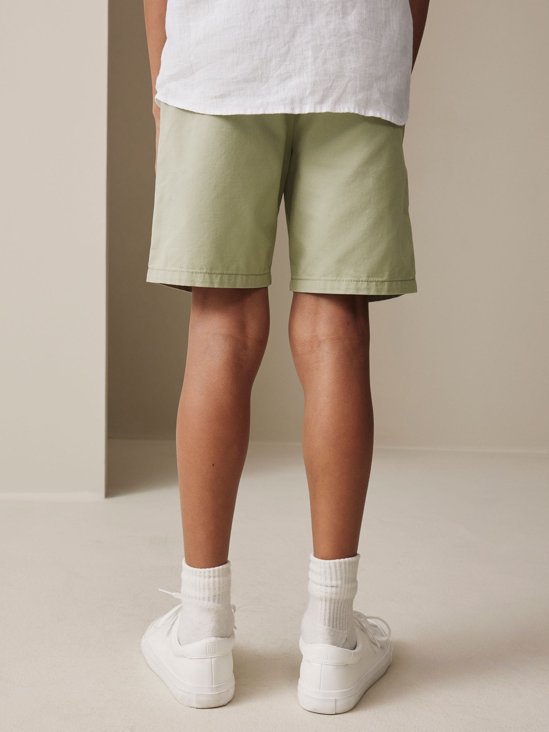 Dsiney Kidz - Sage Green Regular Fit Chino Shorts (3-16yrs) image 3