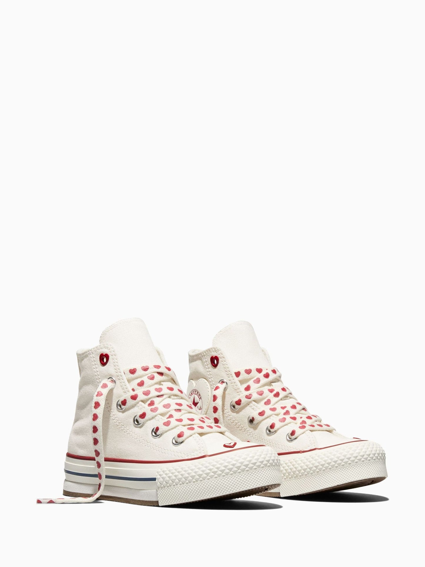 Converse White Chuck Taylor Lift Platform Hearts Trainers image 2