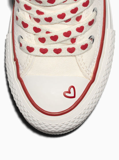 Converse White Chuck Taylor Lift Platform Hearts Trainers image 5