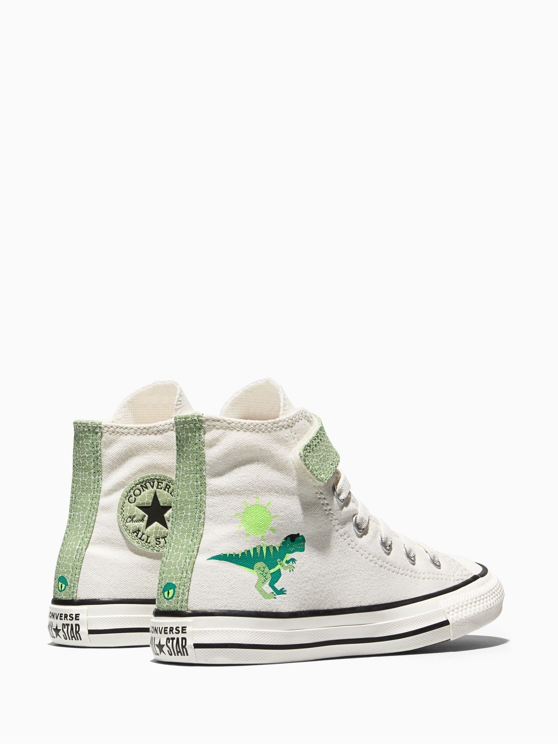 Converse White Chuck Taylor Easy On Dino Print Trainers image 4