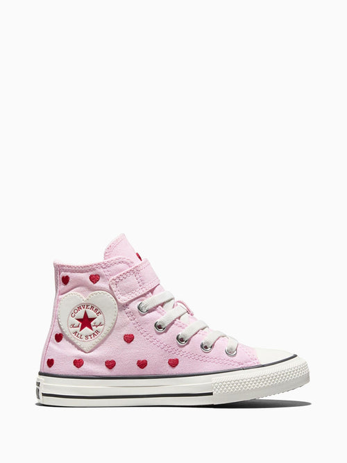 Converse Pink Chuck Taylor Hearts and Rose High Trainers image 1