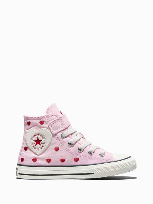 Converse Pink Chuck Taylor Hearts and Rose High Trainers image 1