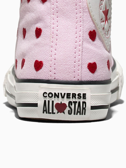 Converse Pink Chuck Taylor Hearts and Rose High Trainers image 6