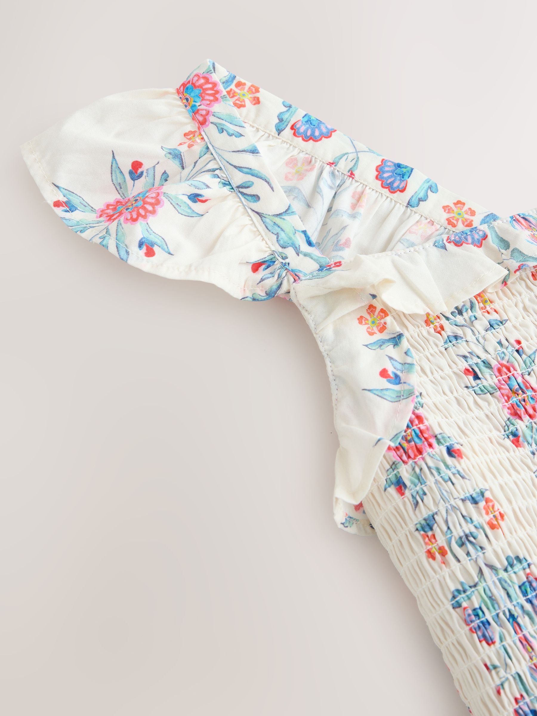 Laura Ashley Multi Stripe Floral Cross-Back Tiered Dress image 10