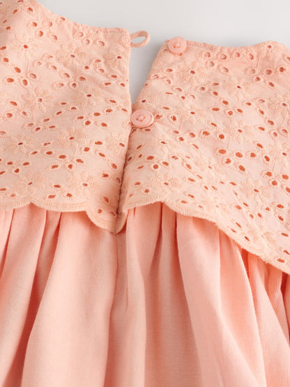 Laura Ashley Orange Broderie Anglaise Frill Top and Shorts Set image 10