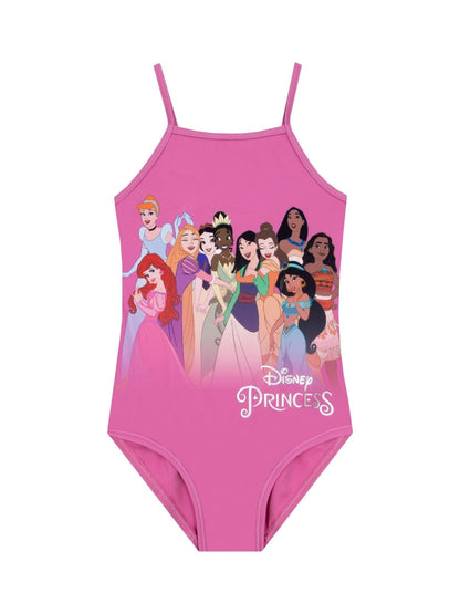 Character Pink Disney Princess Ariel Moana Cinderella And Rapunzel Print Swimsuit image 1