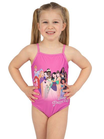 Character Pink Disney Princess Ariel Moana Cinderella And Rapunzel Print Swimsuit image 4
