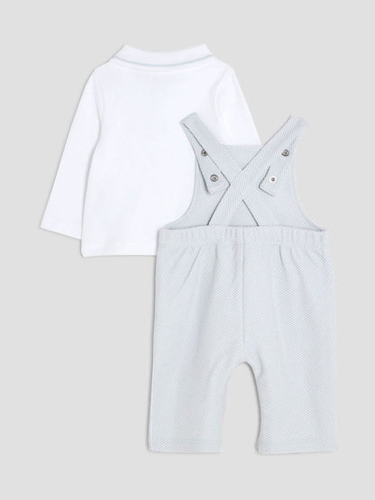 River Island Blue Baby Boys Dungarees Outfit
