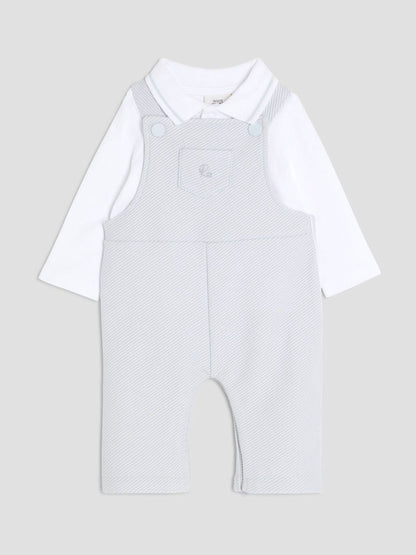 River Island Blue Baby Boys Dungarees Outfit