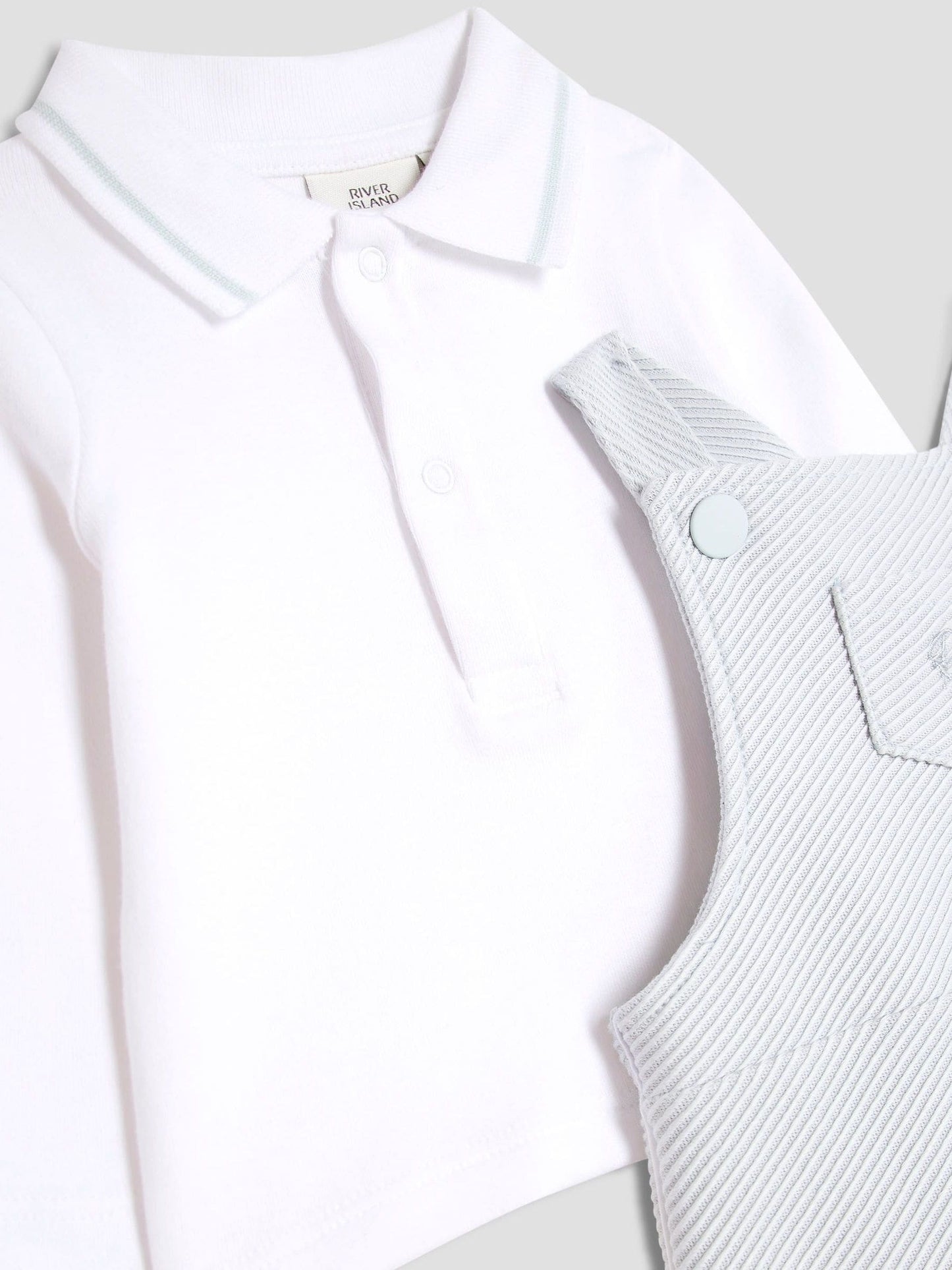 River Island Blue Baby Boys Dungarees Outfit