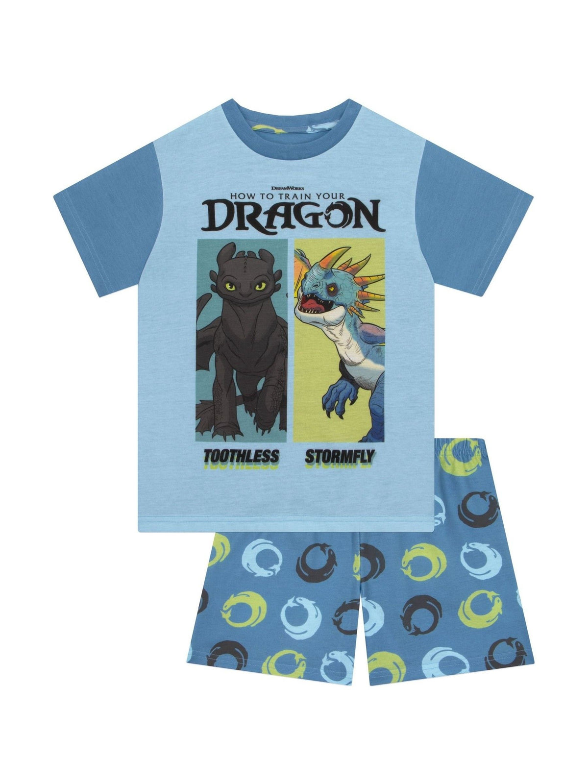 Character Blue How To Train Your Dragon Toohtless And Storm Fly Print Short Pyjamas - image 1