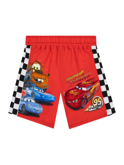 Character Red Disney Cars Lightning McQueen Print Swim Shorts image 1