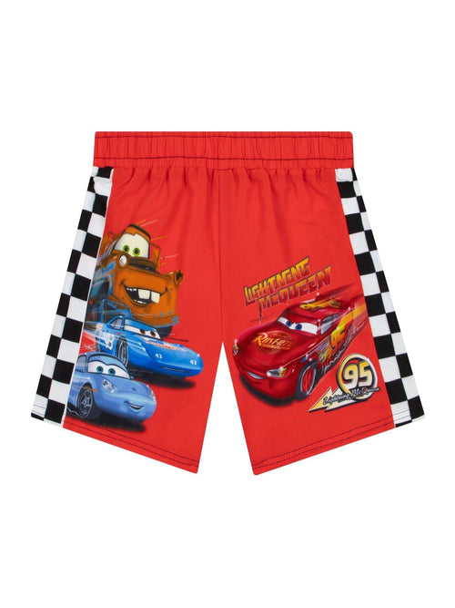 Character Red Disney Cars Lightning McQueen Print Swim Shorts image 1