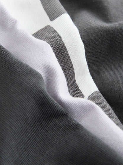 Charcoal Grey/Lilac Short Sleeve T-Shirt and Shorts Set 2 Pack (3mths-7yrs) image 8