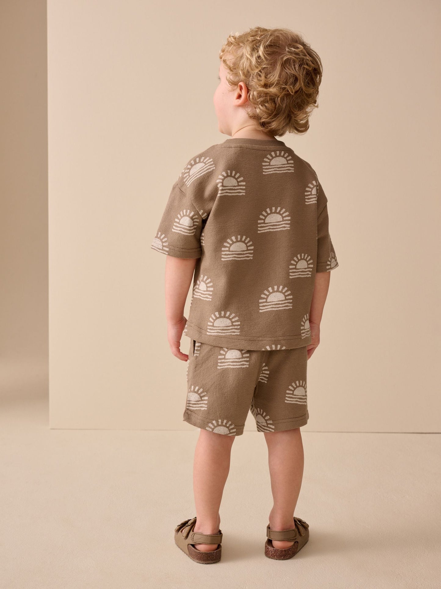 Brown Sun Short Sleeve All-Over Print T-Shirt and Shorts Set (3mths-7yrs) image 4