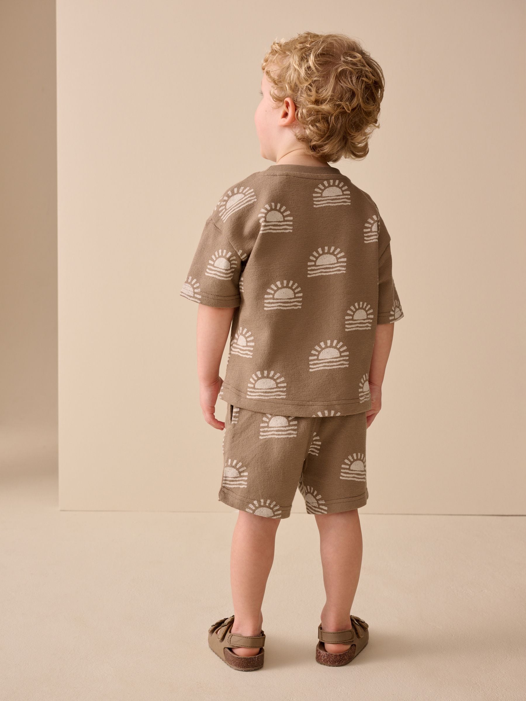 Brown Sun Short Sleeve All-Over Print T-Shirt and Shorts Set (3mths-7yrs) image 4