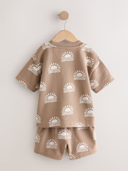 Brown Sun Short Sleeve All-Over Print T-Shirt and Shorts Set (3mths-7yrs) image 7