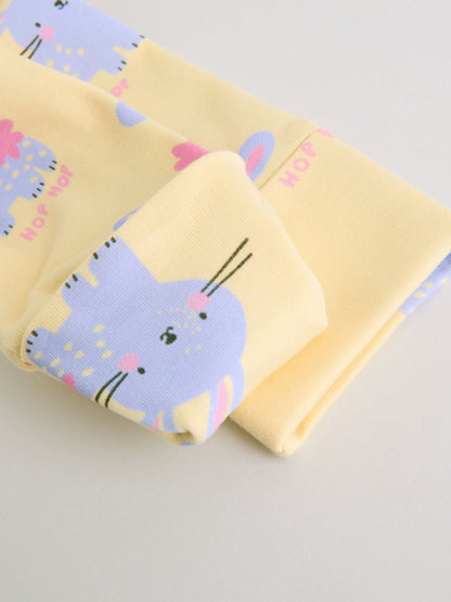 Pink/Yellow character Two Way Zip Baby Sleepsuits 3 Pack (0mths-2yrs) image 4