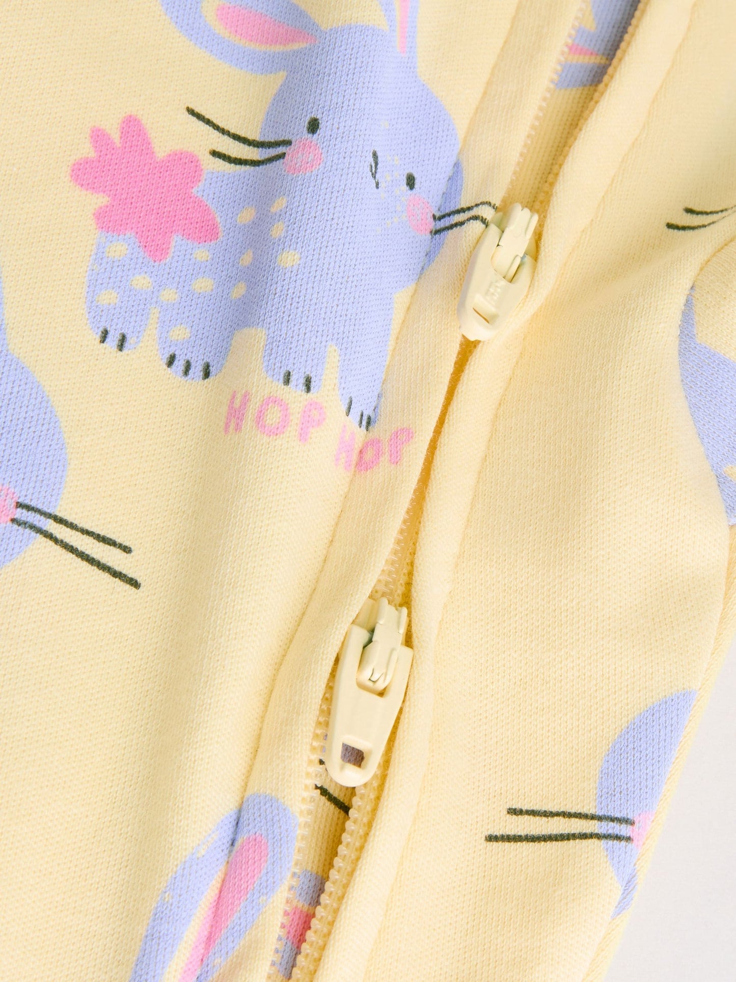 Pink/Yellow character Two Way Zip Baby Sleepsuits 3 Pack (0mths-2yrs) image 5