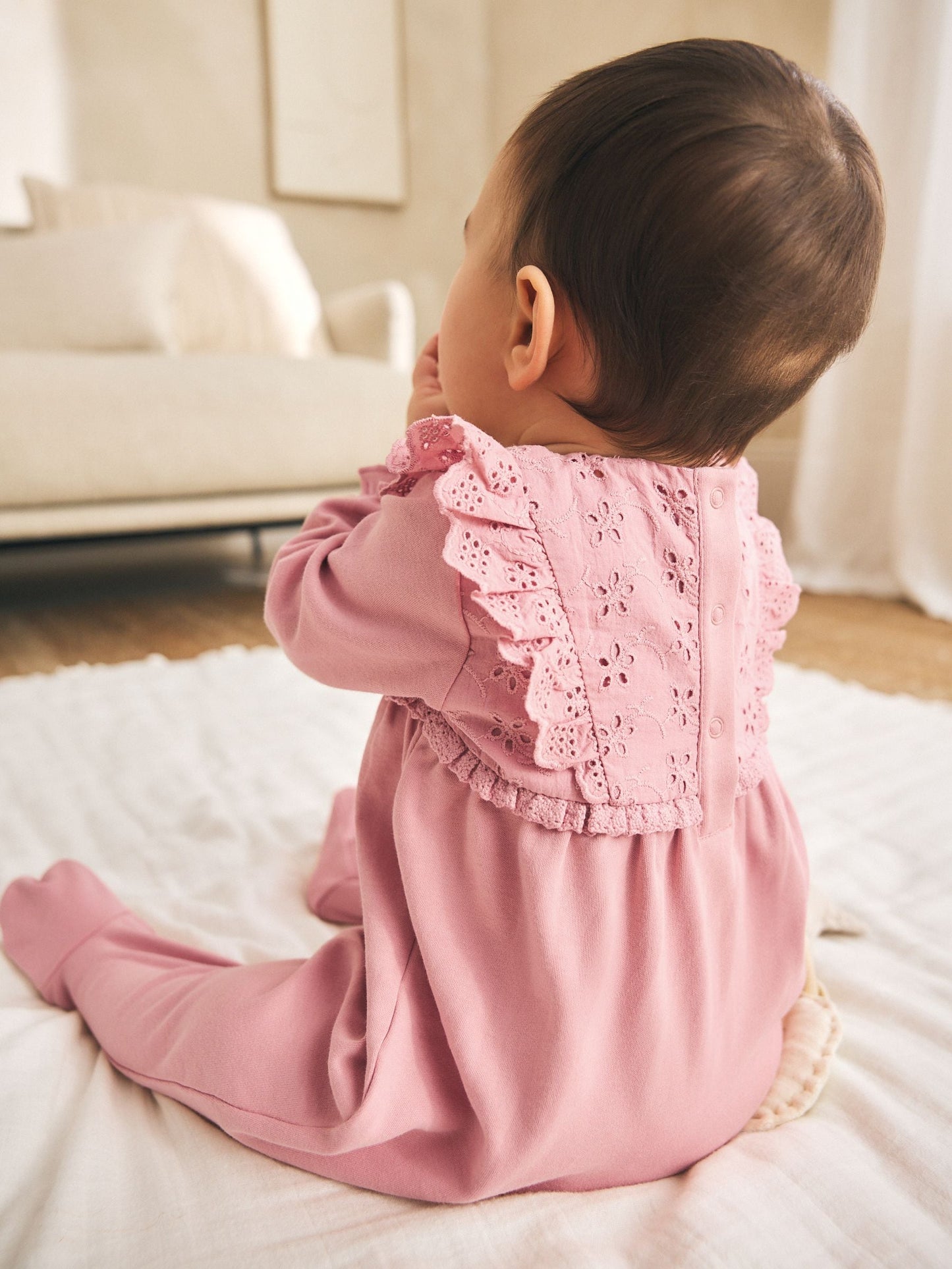Pink Baby Sleepsuits 3 Pack (0mths-2yrs) image 3