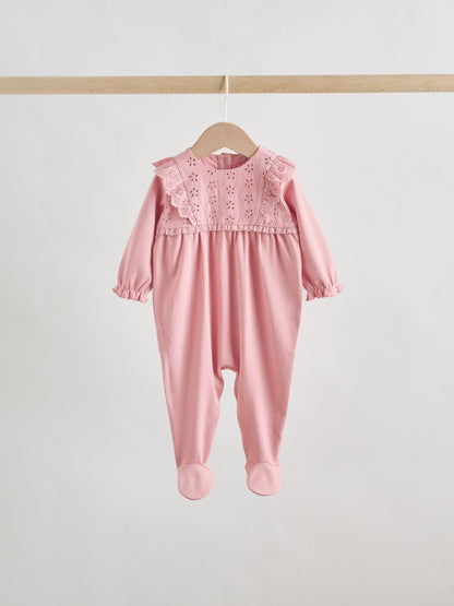 Pink Baby Sleepsuits 3 Pack (0mths-2yrs) image 7