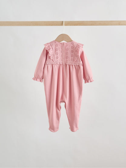 Pink Baby Sleepsuits 3 Pack (0mths-2yrs) image 8