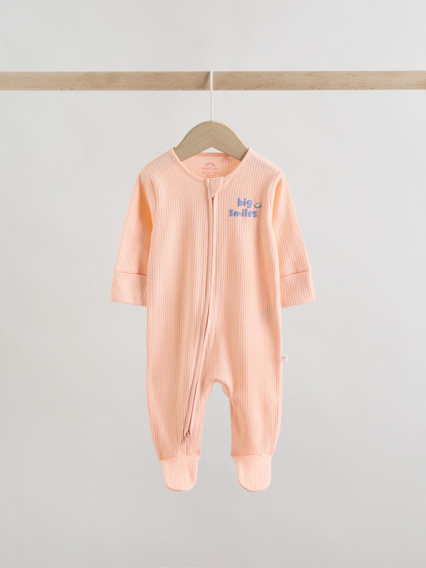 Coral/Purple Two Way Zip Baby Sleepsuits 3 Pack (0mths-2yrs) image 6