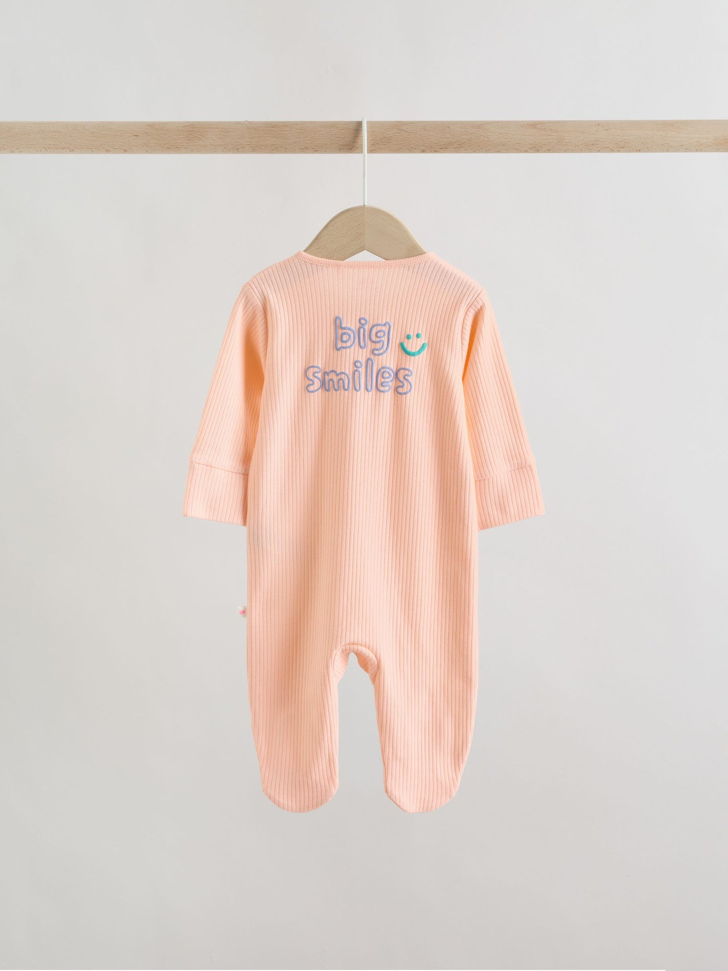 Coral/Purple Two Way Zip Baby Sleepsuits 3 Pack (0mths-2yrs) image 7